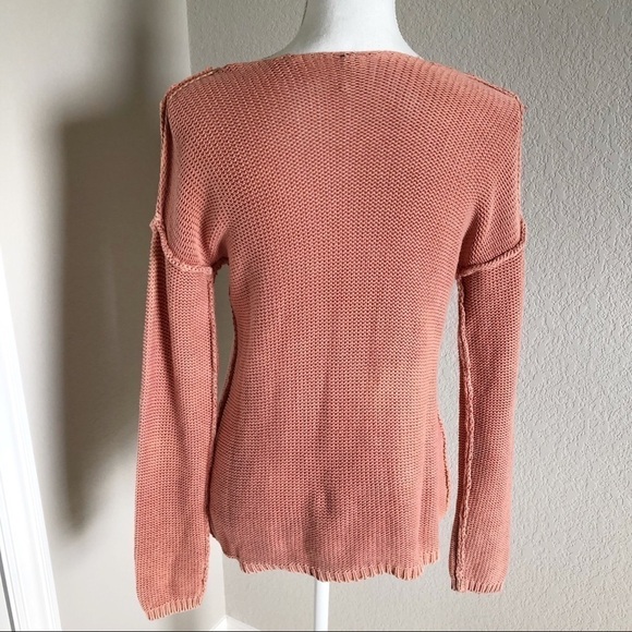 BKE Gimmicks Dusty Rose Open Weave Sweater. S - Picture 5 of 11